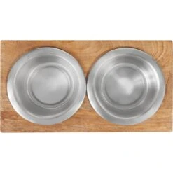 Frisco Premium Stainless Steel Double Diner Dog & Cat Bowl, Black -Frisco Sales Store 331532 PT4. AC SS1800 V1657656874