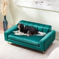 Frisco Elevated Art Deco Dog & Cat Sofa Bed With Removable Cover