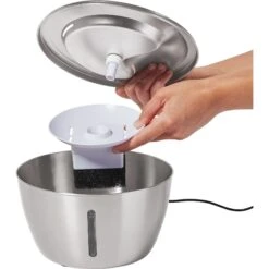 Frisco Stainless Steel Heart Dog & Cat Fountain -Frisco Sales Store 355816 PT3. AC SS1800 V1665174172