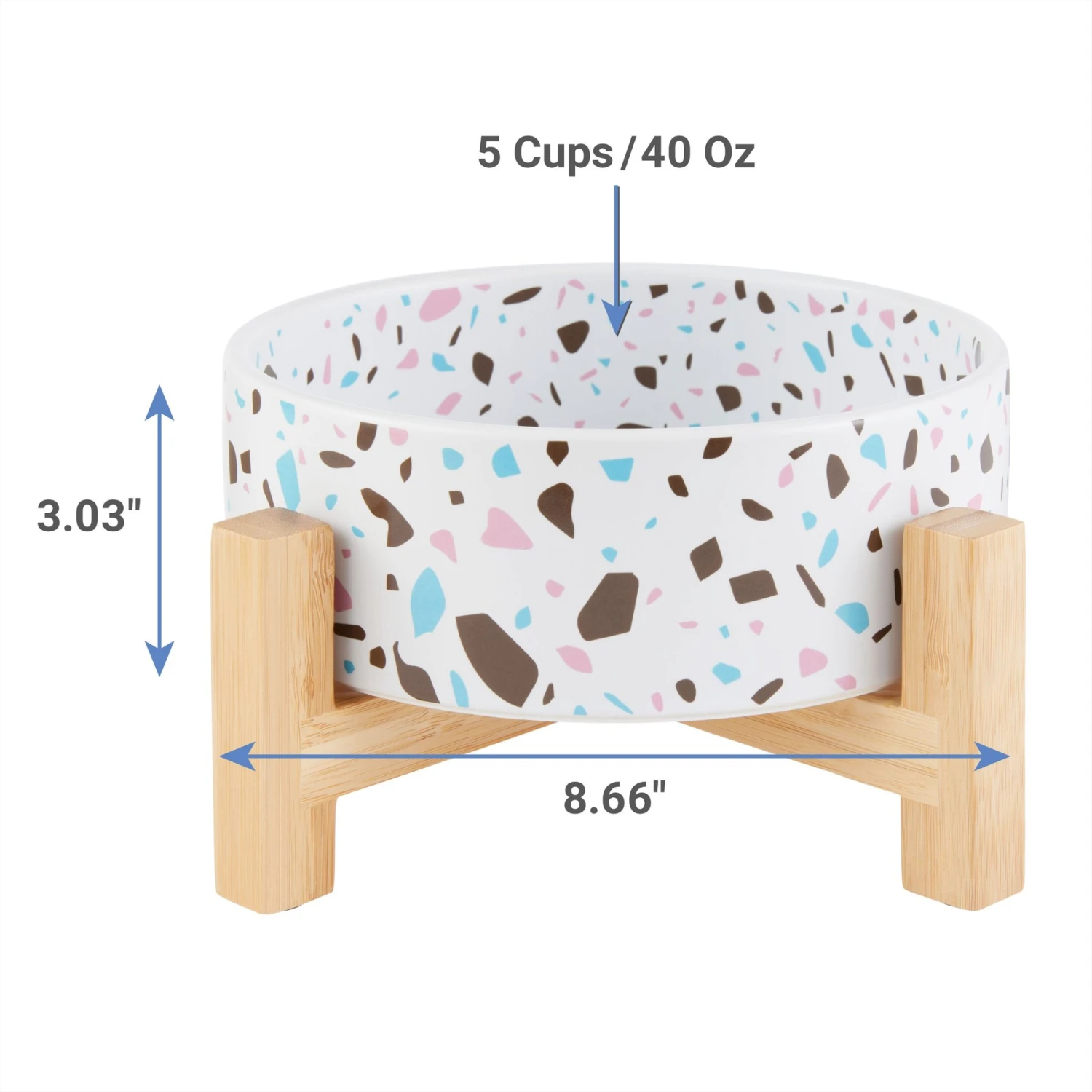 Frisco Elevated Terrazzo Non-skid Ceramic Bowl with Bamboo Stand Frisco Elevated Terrazzo Non-skid Ceramic Bowl With Bamboo Stand -Frisco Sales Store 363375 PT1. AC SS1800 V1657657266