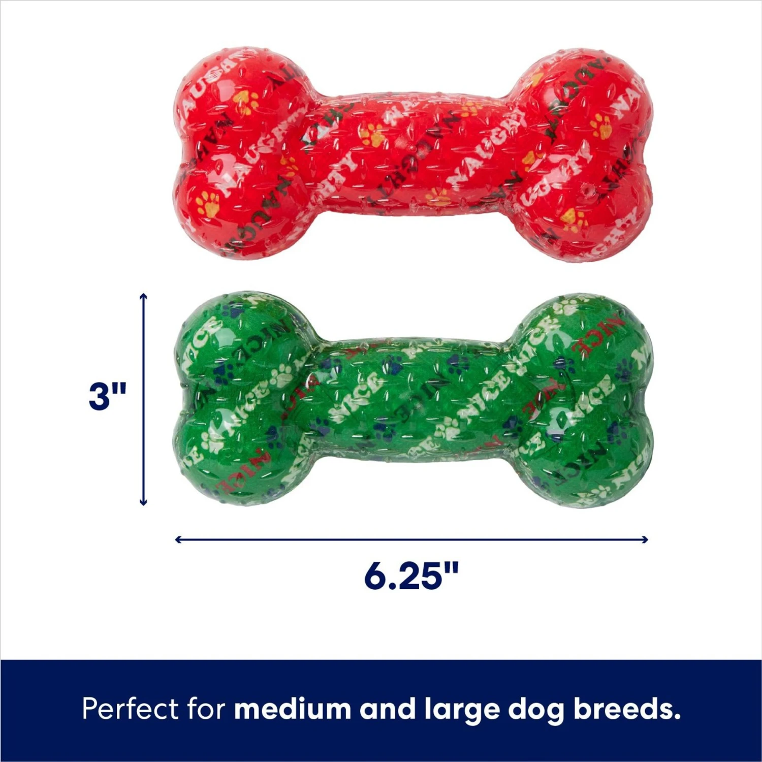 Frisco Holiday Naughty & Nice TPR Bone Squeaky Dog Toy Frisco Holiday Naughty & Nice TPR Bone Squeaky Dog Toy -Frisco Sales Store 739702 PT1. AC SS1800 V1694809545