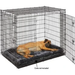 Frisco Heavy Duty Single Door Wire Dog Crate & MidWest Quiet Time Fleece Dog Crate Mat -Frisco Sales Store 933510 PT8. AC SS1800 V1692303357