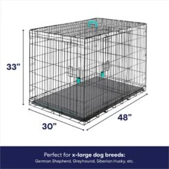 Frisco Heavy Duty Enhanced Lock Double Door Fold & Carry Wire Dog Crate & Mat Kit & MidWest Quiet Time Fleece Dog Crate Mat -Frisco Sales Store 947398 PT2. AC SS1800 V1693602742